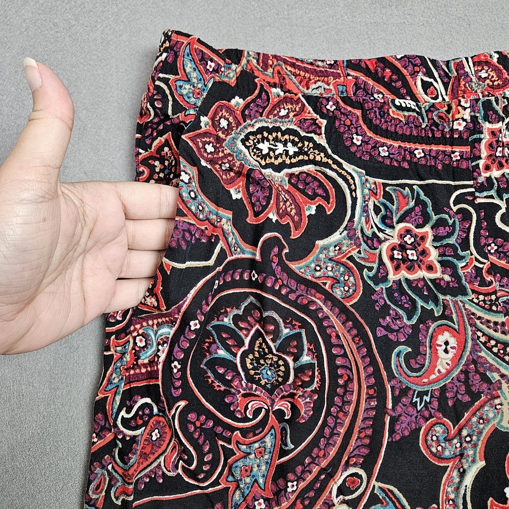J. Jill Pants Size M‎ Paisley Capris Crop Wide Leg Boho Pull on Rayon Flowy - Picture 9 of 9